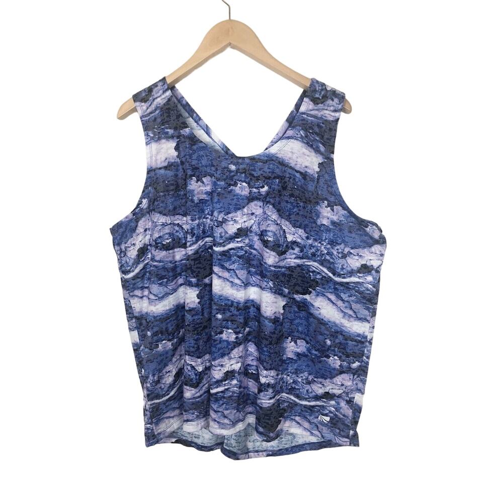NWT Marika Plus Sz 2X Multicolor Silver Lake Cross Back Casual Active Top